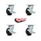 Service Caster 4 Inch Rubber on Aluminum Swivel Caster Set with Roller Bearings and Brakes SCC SCC-30CS420-RAR-TLB-4 - alternate 5